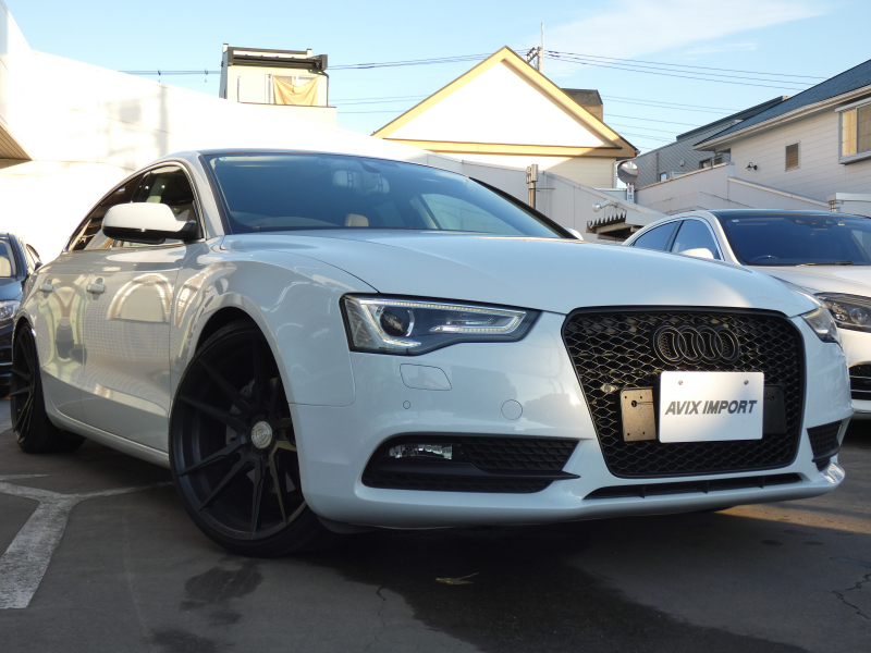 アウディ A5 Sportback 2.0TFSI quattro 黒革 ｼｰﾄﾋｰﾀｰ 3ｿﾞｰﾝｴｱｺﾝ ﾊﾟｰｸｱｼｽﾄ MMIﾅﾋﾞ ﾊﾞｯｸｶﾒﾗ ｷｾﾉﾝﾗｲﾄ 社外20ｲﾝﾁAW(ROHANA) ﾛｰﾀﾞｳﾝ  禁煙