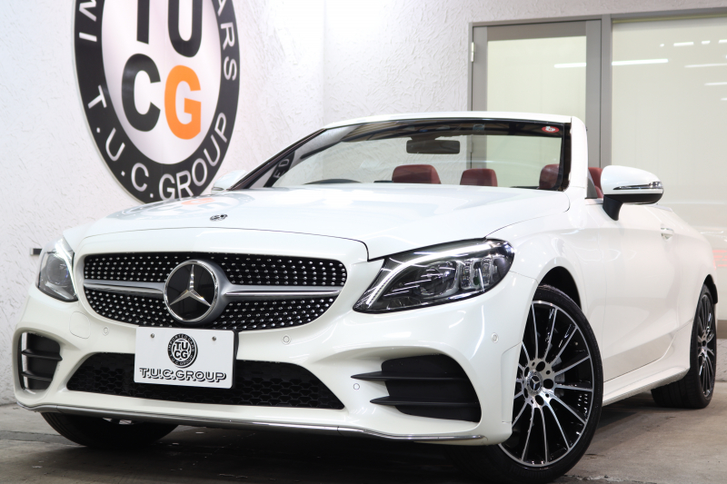 メルセデスベンツ Cクラス C180ｶﾌﾞﾘｵﾚ ｽﾎﾟｰﾂ ﾚｻﾞｰｴｸｽｸﾙｰｼﾌﾞ&ﾚｰﾀﾞｰｾｰﾌﾃｨPKG　後期 1ｵｰﾅｰ MEｺﾈｸﾄ ｷｰﾚｽｺﾞｰ 赤本革 ﾍｯﾄﾞｱｯﾌﾟD HDDﾅﾋﾞTV ｽﾏﾎ連携 ﾊﾞｯｸｶﾒﾗ PTS LEDﾗｲﾄ AMGｴｱﾛ&19AW ｴｱｻｽ 黒幌 9AT　2年保証