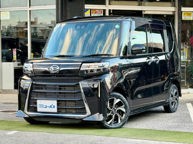 ダイハツ タントカスタム カスタムX　OP10年保証対象車　両側パワスラ　オートLEDヘッドライト　ハーフレザーシート　両席シートヒーター