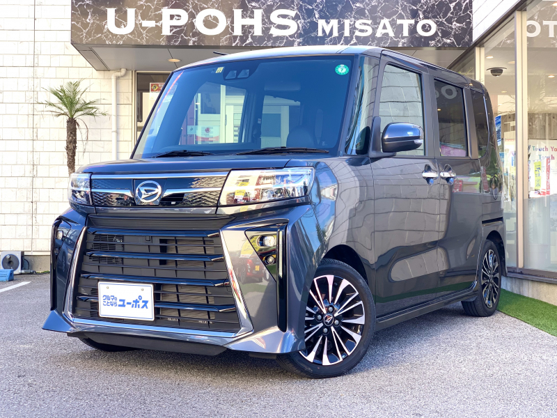 ダイハツ タントカスタム カスタムRS　OP10年保証対象車　ワンオーナー　走行1．5万km　純正9インチオーディオ　衝突被害軽減ブレーキ　ハーフレザーシート　LEDヘッドライト　ETC車載器　コーナーセンサー　ブレーキホールド