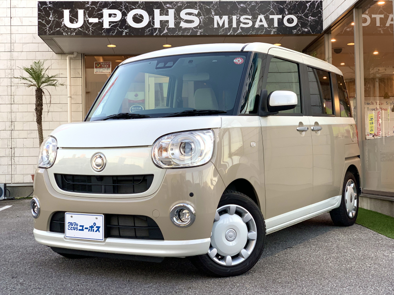 ダイハツ ムーブキャンバス G　SAⅢ　OP5年保証対象車　走行1．6万km　両側パワースライドドア　純正ドライブレコーダー　コーナーセンサー　ETC車載器　純正ナビ　アイドリングストップ　LEDヘッドライト　LEDフォグランプ