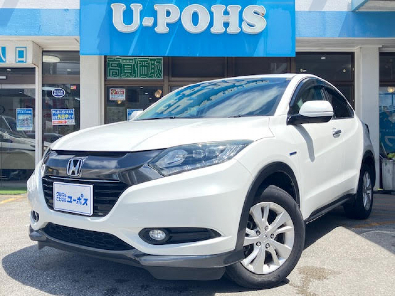 ホンダ ヴェゼル ハイブリッドX　車検令和9年2月！　県内買取車両　純正ディスプレイオーディオ（CD／DVD／Bluetooth）　バックカメラ　電子パーキング　コーナーセンサー