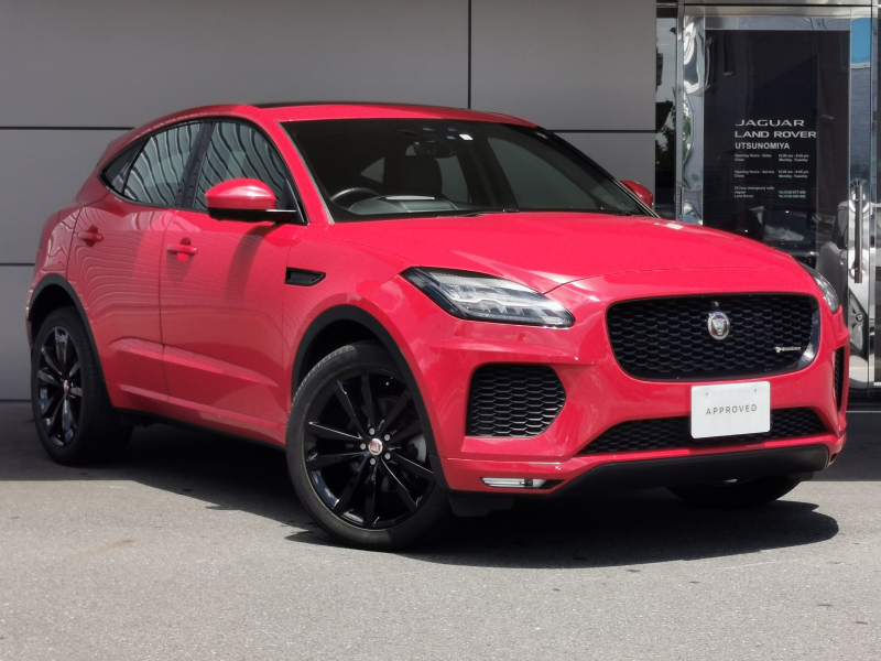 ジャガー E-PACE ファーストエディション2.0L D180 4WD 禁煙車 パノラマ ヘッドアップディスプレイ シートヒータ 18way電動シート パワージェスチャーテールゲート メリディアン 20インチアルミ LEDヘッドライト 360°カメラ アンドロイドオート アップルカープレイ ACC BSM