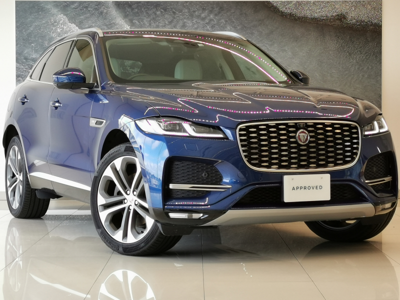 ジャガー F-PACE S2.0L P250 4WD パノラミックルーフ OP21インチ「style 5104」サテンダークゲーコントラスト 16Wayフロント電動シート/ヒーター/クーラー付 コールドクライメートパック MERIDIANサウンドシステム ACC