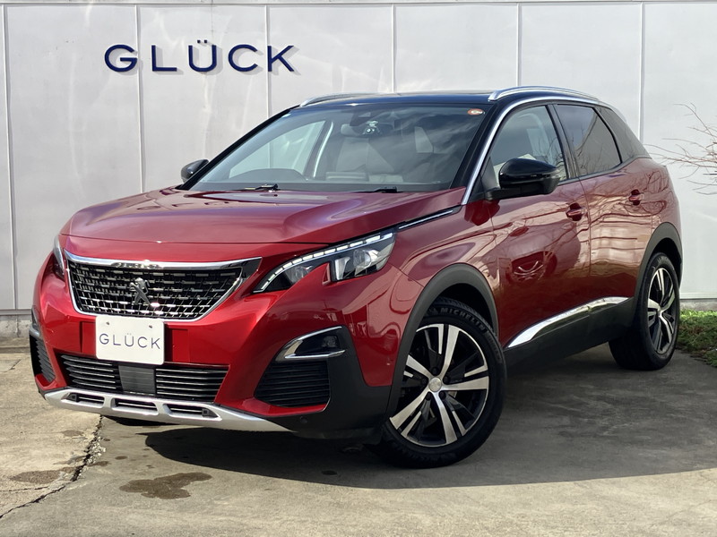 プジョー 3008 アリュールデビューエディション　ガラスルーフ/禁煙/純正ナビ/全周囲カメラ/ハーフレザーシート/パドルシフト/ステアリングリモコン/ETC/LEDライト/ブラインドスポットモニター/クリアランスソナー/クルーズコントロール/純正18AW/パワーバックドア